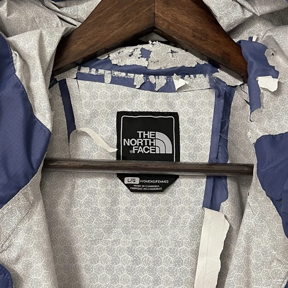 The North Face Dryvent Women's Rain Jacket Full Zip Hooded Blue, Size L READ‎